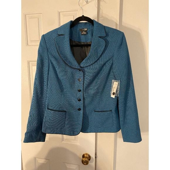 East 5th Blue and Black Tweed Blazer - Size 12, NWT - Picture 1 of 6